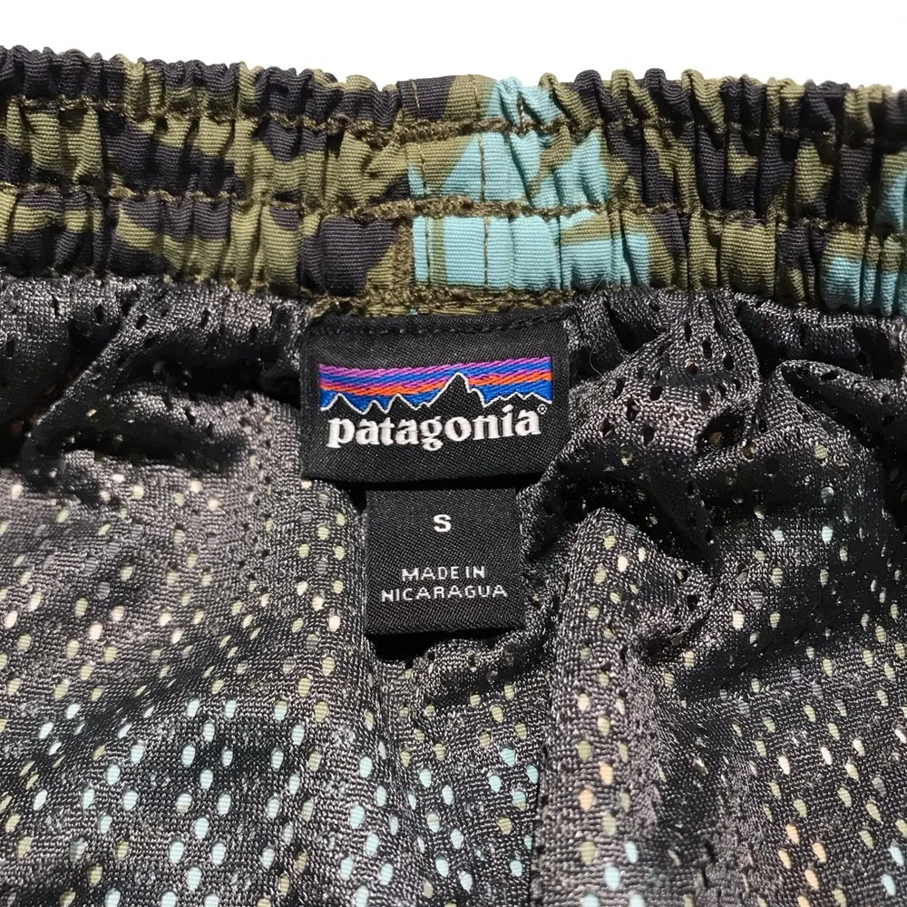 Patagonia Green Geometric Swim Trunks Small
